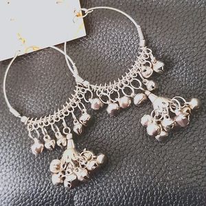Stainless steel dangling bell earings